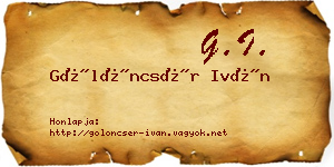 Gölöncsér Iván névjegykártya