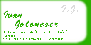 ivan goloncser business card